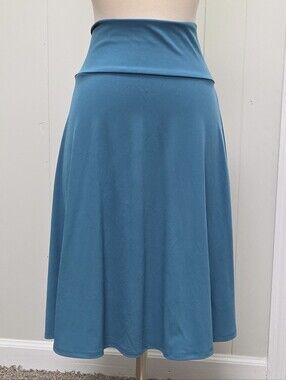 LuLaRoe Teal Azure Circle Skirt Size LARGE